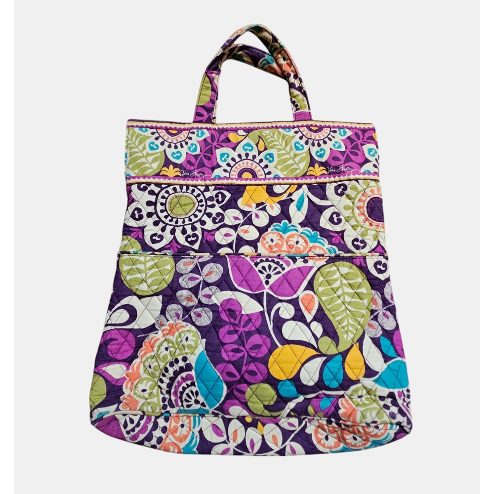Vera Bradley Plum Crazy‎ Floral Convertible Quilted Paisley Tote Crossbody Bag